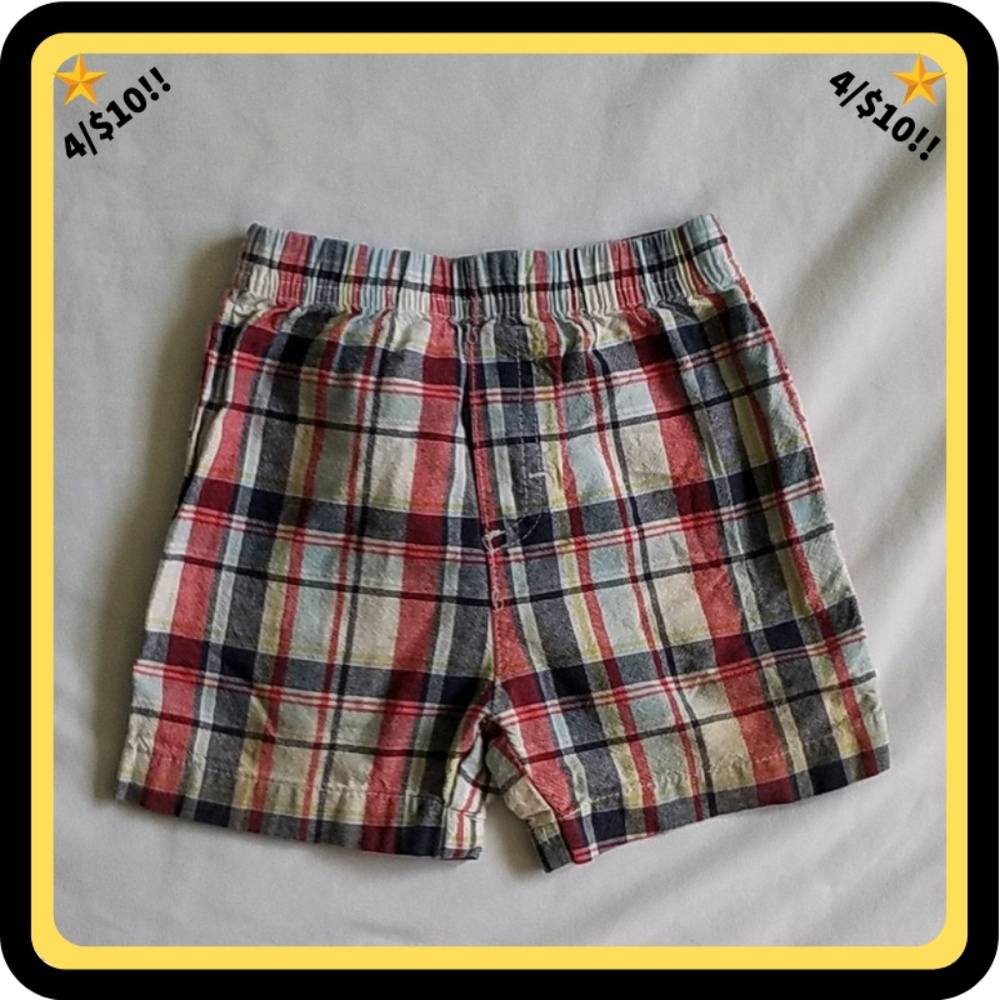 🌟4/$10🌟 Kids Play Red, White & Blue Plaid Shorts